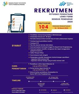 Rekrutmen Mitra BPS untuk petugas Pendataan LF SP2020