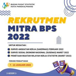 Rekrutmen Petugas lapangan Sakernas, Susenas dan Pemetaan 2022