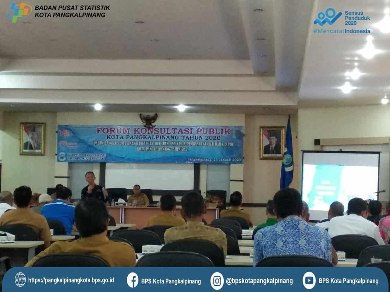 BPS Statistics Pangkalpinang  city was invited to be a Speaker at the "Public Consultation Forum"