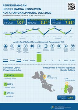 Juli 2022 Kota Pangkalpinang Inflasi Sebesar 1,01 Persen